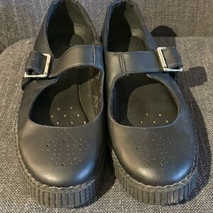 T.U.K Black Platform Mary Janes